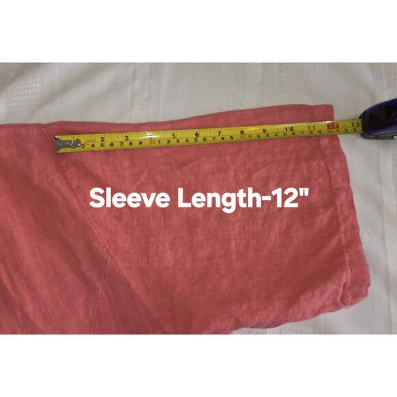 VTG La Bass Coral Linen Dress XL Oversized Statement Lagenlook ITALY NWT Artsy - Picture 15 of 16